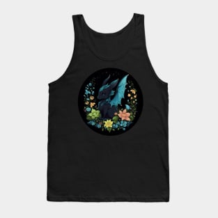 Cute Blue and Black Dragon Wreath Tank Top